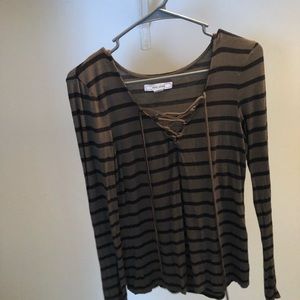 Green and black long sleeved shirt